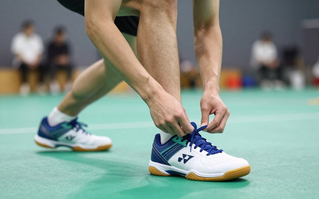 cara menyesuaikan sepatu badminton