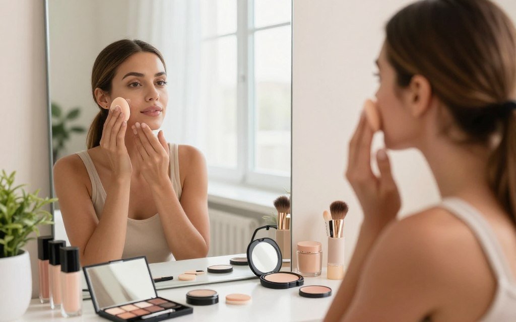 cara pakai bedak padat